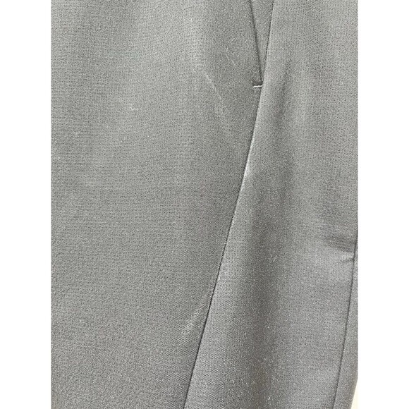 Ann Taylor LOFT Womens Sz 4 Pencil Skirt Solid Black Back Zip Pleated Slit - Picture 2 of 8